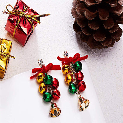 Christmas Fashion Simple Bells Bow Earrings-Jewearrings