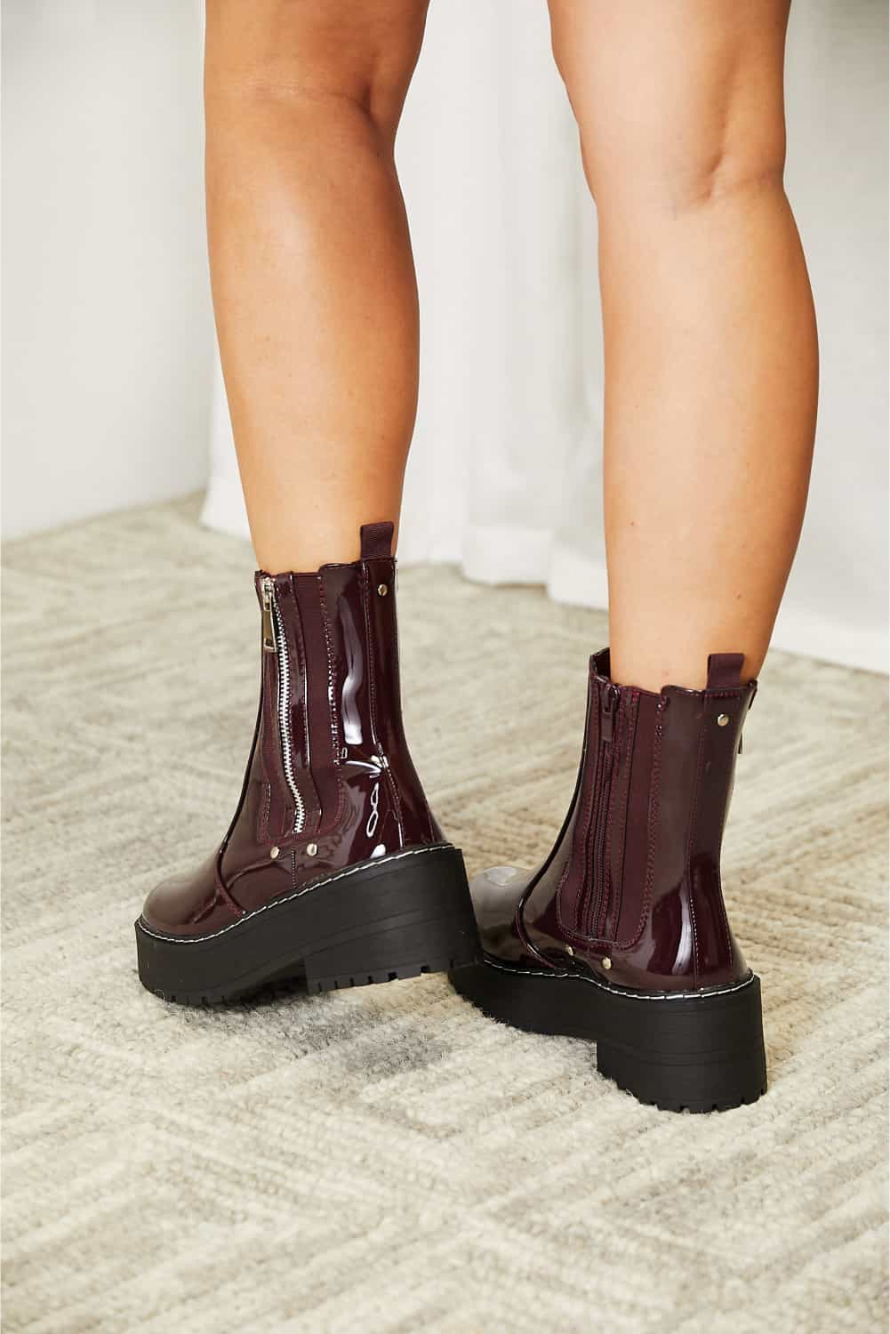 Forever Link Side Zip Platform Boots-Jewearrings