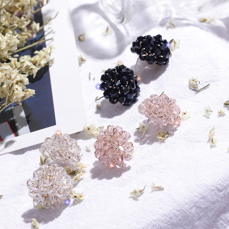 Fairy Crystal Stud Earrings New Trendy Flower Forest Fashion Earrings Women-Jewearrings