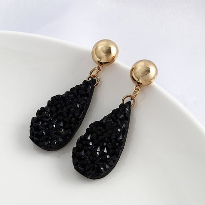 Fall New Geometric Imitation Shell Fragments Particle Resin Earrings-Jewearrings