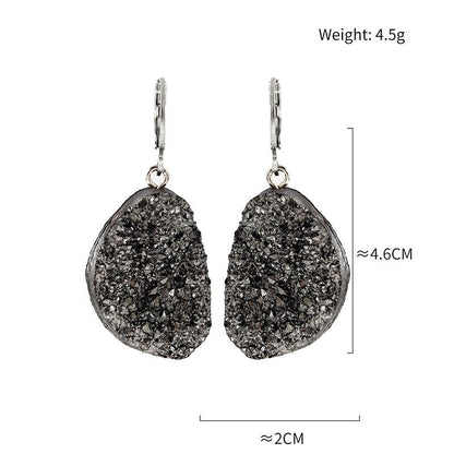 Fall New Geometric Imitation Shell Fragments Particle Resin Earrings-Jewearrings