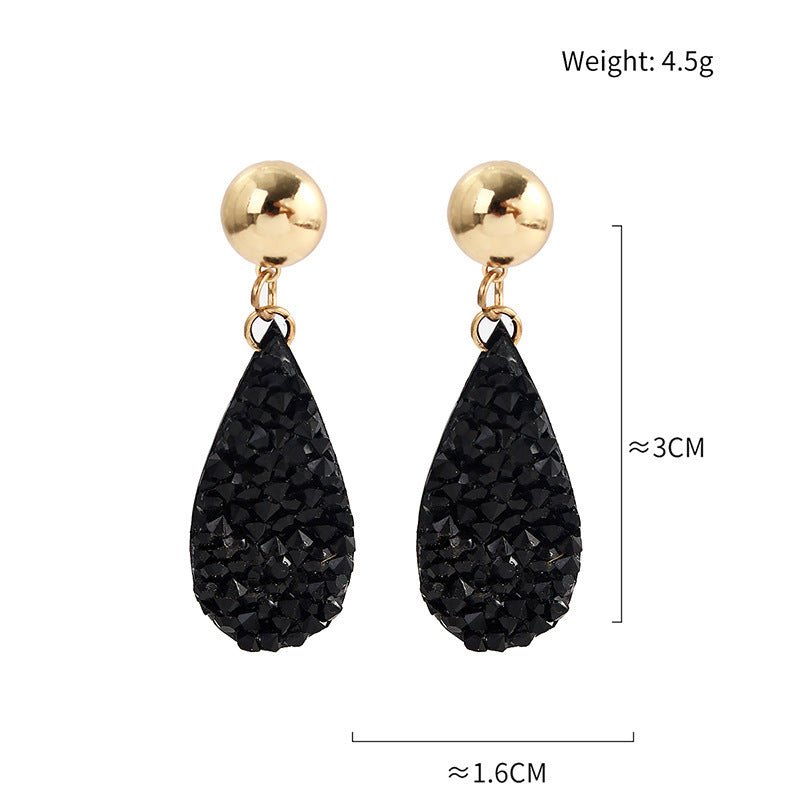 Fall New Geometric Imitation Shell Fragments Particle Resin Earrings-Jewearrings