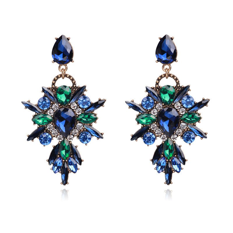 Fancy Diamond Zircon Stud Earrings-Jewearrings