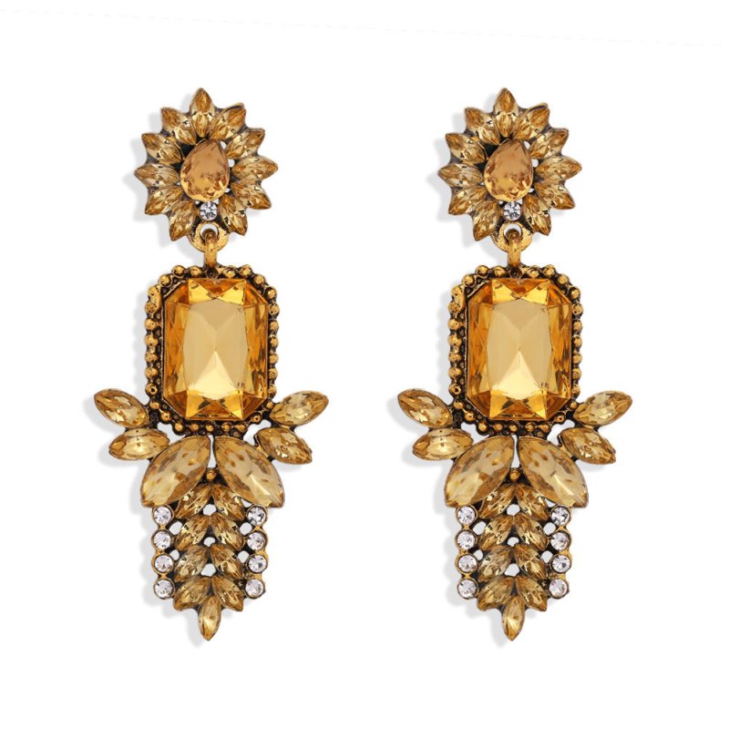 Fancy Diamond Zircon Stud Earrings-Jewearrings