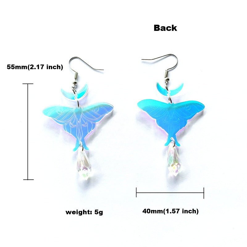 Fantasy Symphony Acrylic Carved Moth Insect Earrings-Jewearrings