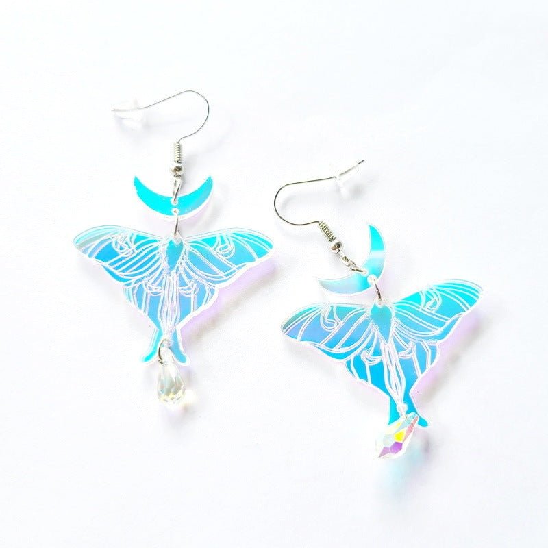 Fantasy Symphony Acrylic Carved Moth Insect Earrings-Jewearrings