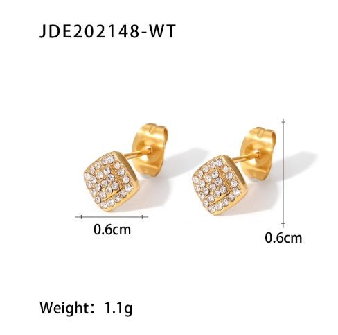 Farah Studded Gold Earrings-Jewearrings