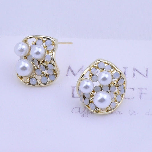 Fashion 925 Silver Needle Real Gold Plating Earrings-Jewearrings