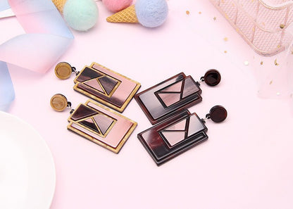 Fashion Acrylic Patch Earrings Geometric Rhombus Long Earrings-Jewearrings