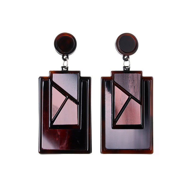 Fashion Acrylic Patch Earrings Geometric Rhombus Long Earrings-Jewearrings