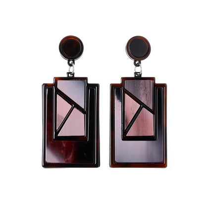 Fashion Acrylic Patch Earrings Geometric Rhombus Long Earrings-Jewearrings