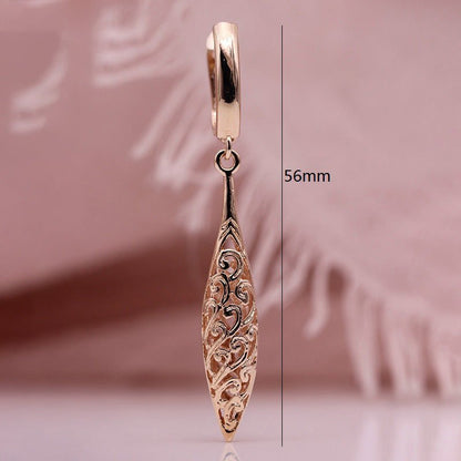 Fashion and Fashion Of Armour Wood Hollow Out Bullet Shaped Rose Gold Earrings-Jewearrings