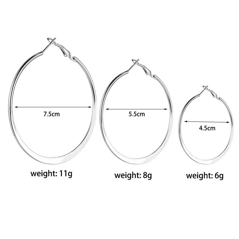 Fashion Big Circle Earrings Popular Simplicity-Jewearrings