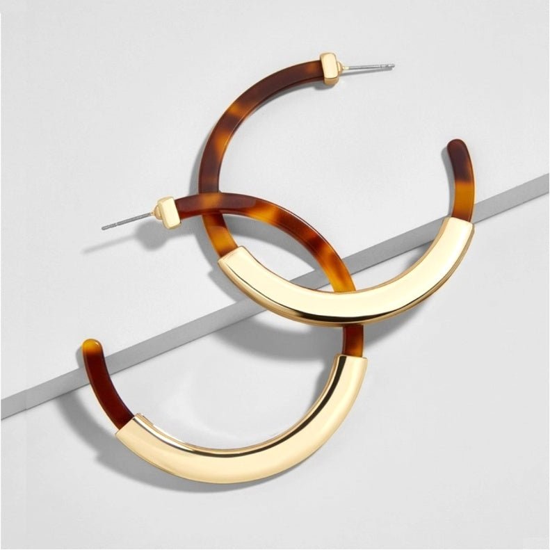 Fashion Bohemia Acrylic Acetate Hoop Earrings-Jewearrings