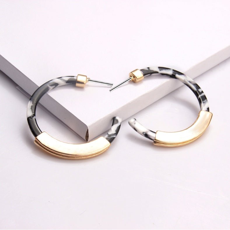 Fashion Bohemia Acrylic Acetate Hoop Earrings-Jewearrings