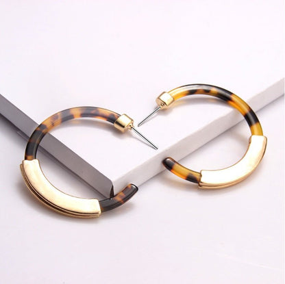 Fashion Bohemia Acrylic Acetate Hoop Earrings-Jewearrings