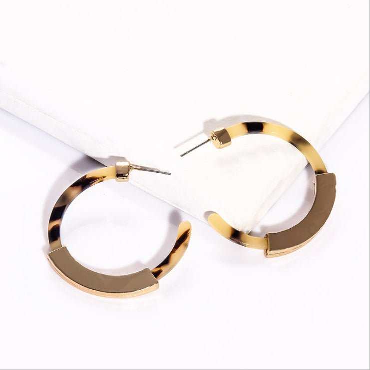 Fashion Bohemia Acrylic Acetate Hoop Earrings-Jewearrings