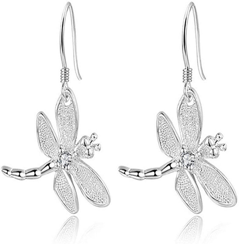 Fashion Cartoon Diamond Dragonfly Earrings-Jewearrings