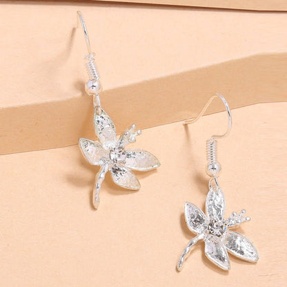 Fashion Cartoon Diamond Dragonfly Earrings-Jewearrings