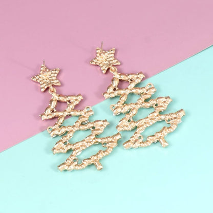 Fashion Christmas Tree Diamond Stud Earrings-Jewearrings