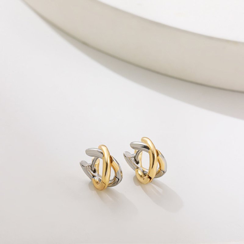 Fashion Circle Earrings Temperament Gold And Silver-Jewearrings