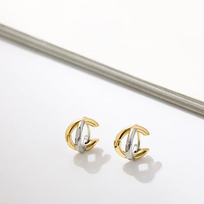 Fashion Circle Earrings Temperament Gold And Silver-Jewearrings