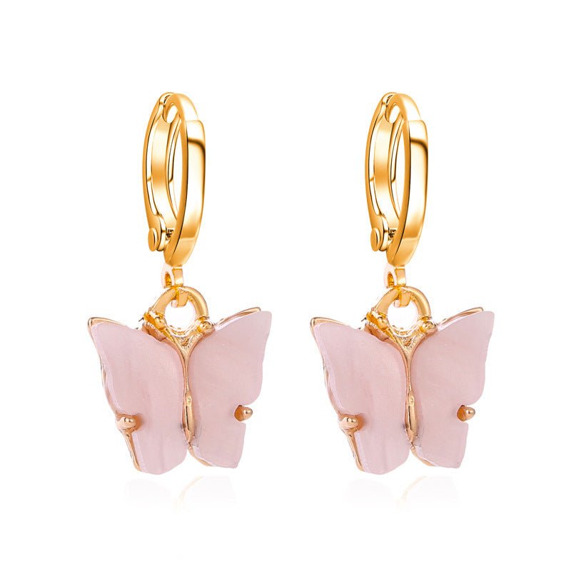 Fashion Color Acrylic Butterfly Earrings Earrings-Jewearrings