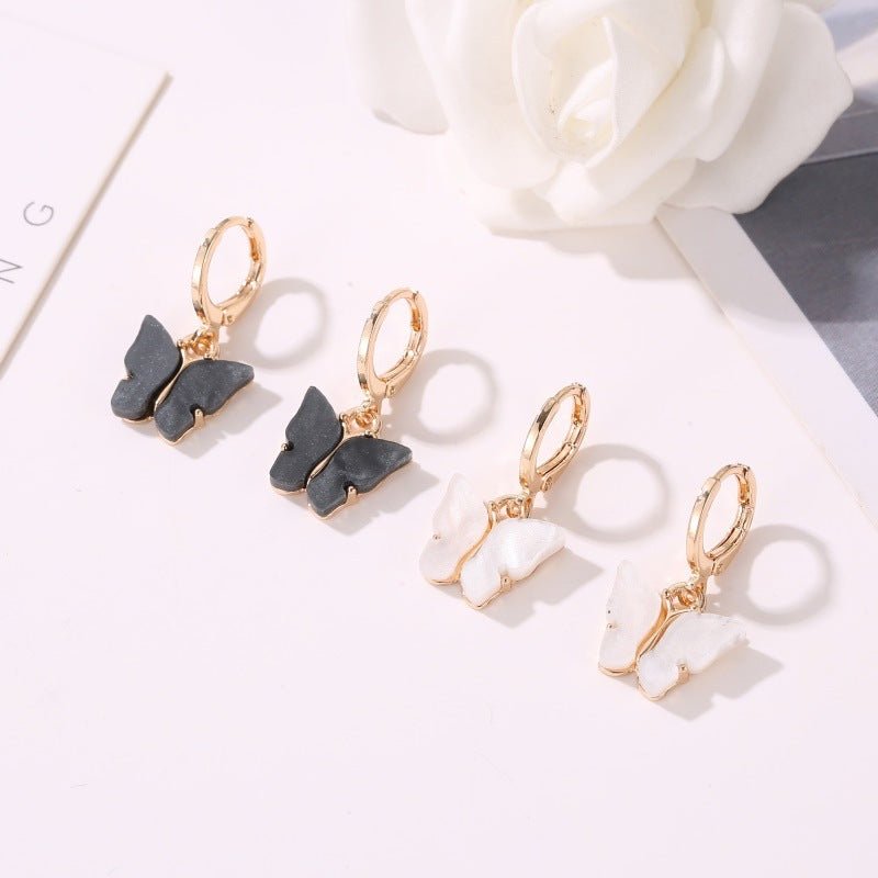 Fashion Color Acrylic Butterfly Earrings Earrings-Jewearrings