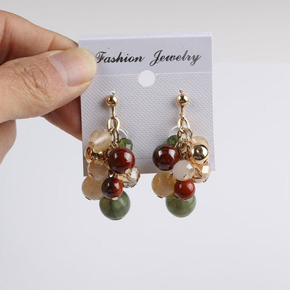 Fashion Colorful Acrylic Grape Cluster Earrings-Jewearrings