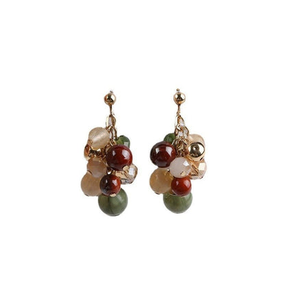 Fashion Colorful Acrylic Grape Cluster Earrings-Jewearrings