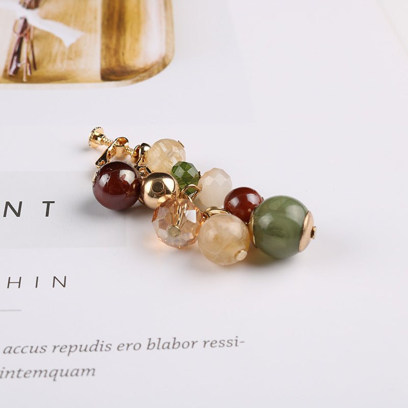 Fashion Colorful Acrylic Grape Cluster Earrings-Jewearrings