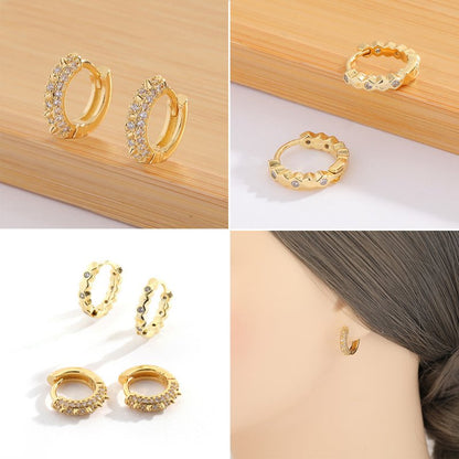 Fashion Copper Plating 18K Gold Earrings Ins Geometric-Jewearrings