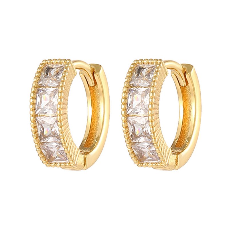 Fashion Copper Plating 18K Gold Earrings Ins Geometric-Jewearrings