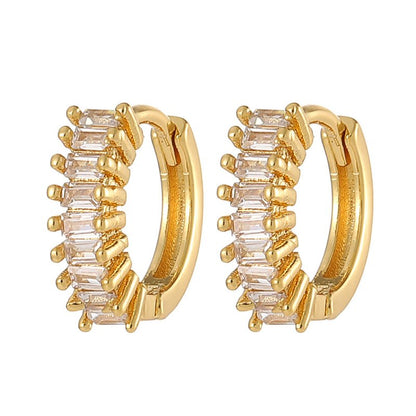 Fashion Copper Plating 18K Gold Earrings Ins Geometric-Jewearrings