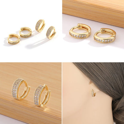 Fashion Copper Plating 18K Gold Earrings Ins Geometric-Jewearrings