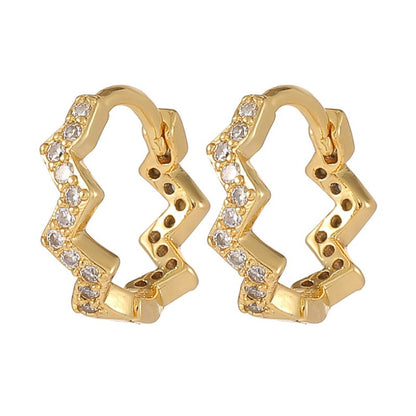 Fashion Copper Plating 18K Gold Earrings Ins Geometric-Jewearrings