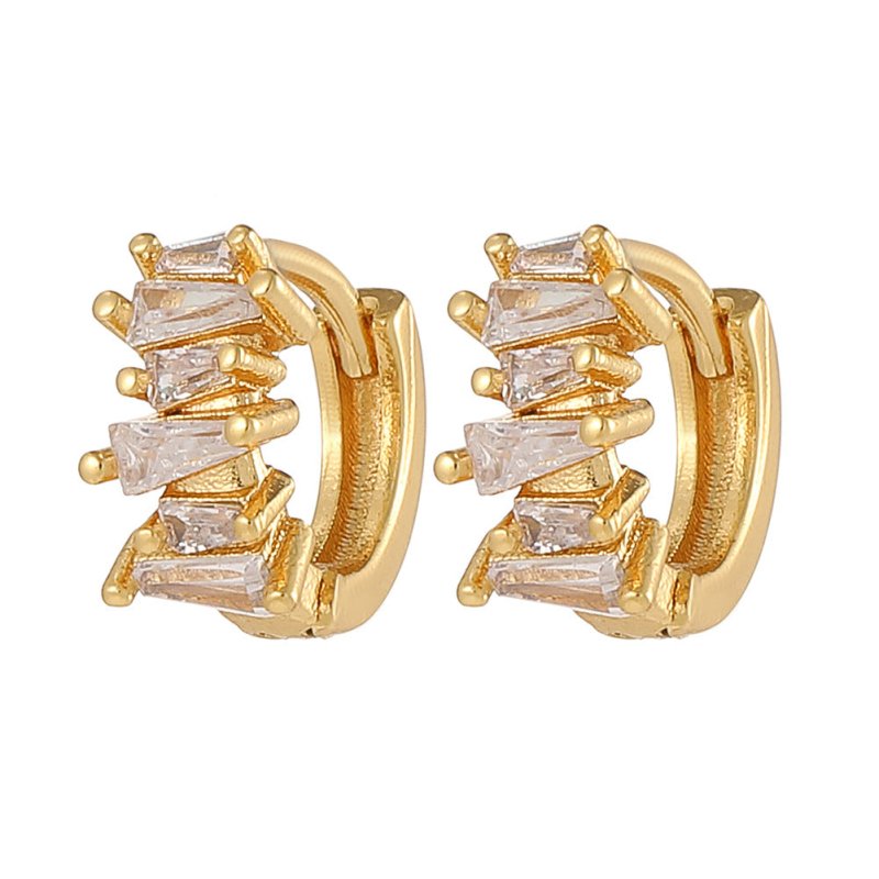 Fashion Copper Plating 18K Gold Earrings Ins Geometric-Jewearrings