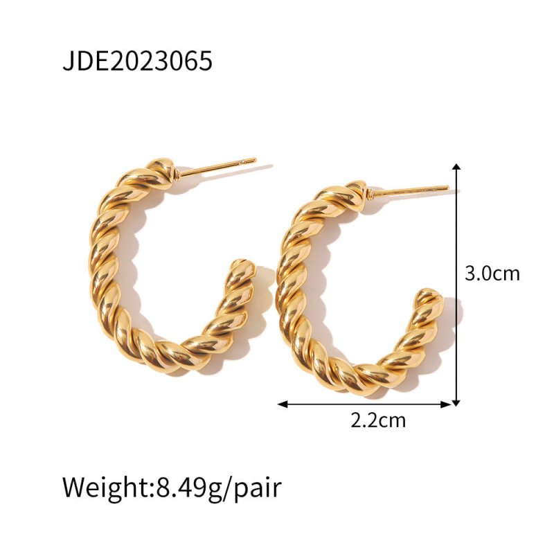 Fashion Creative Earrings 18ct Gold Twist Geometric-Jewearrings