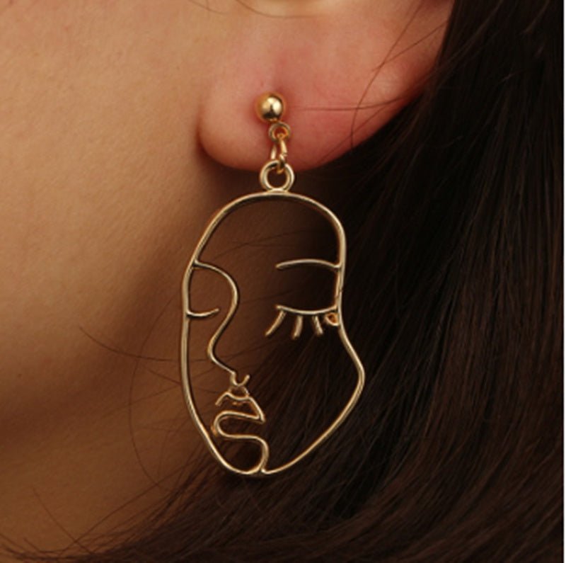 Fashion Creative Face Earrings Diamond-studded Children-Jewearrings