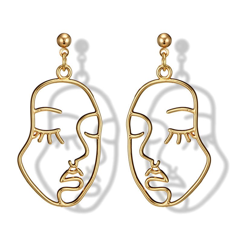 Fashion Creative Face Earrings Diamond-studded Children-Jewearrings