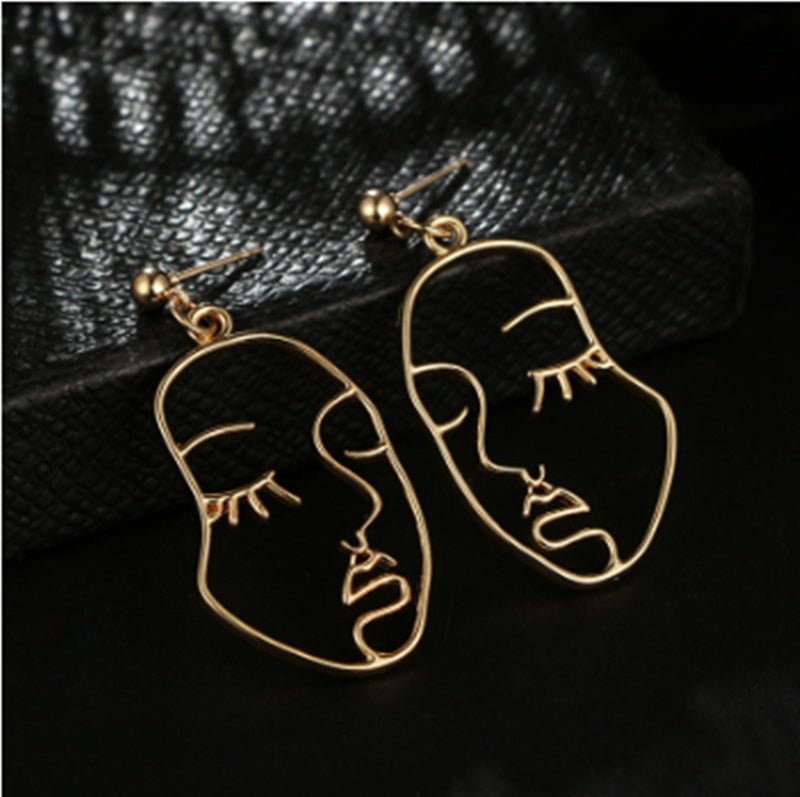 Fashion Creative Face Earrings Diamond-studded Children-Jewearrings