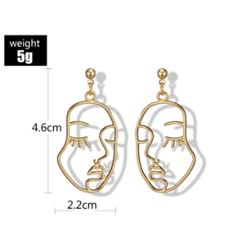 Fashion Creative Face Earrings Diamond-studded Children-Jewearrings