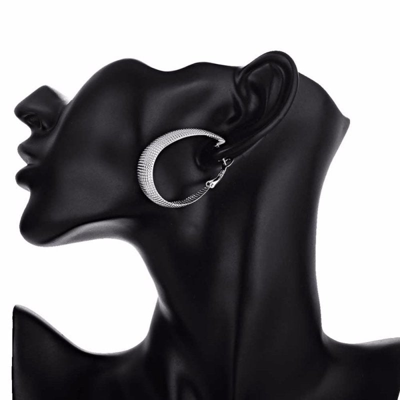 Fashion Creative Frosted Face Large Hoop Earrings-Jewearrings