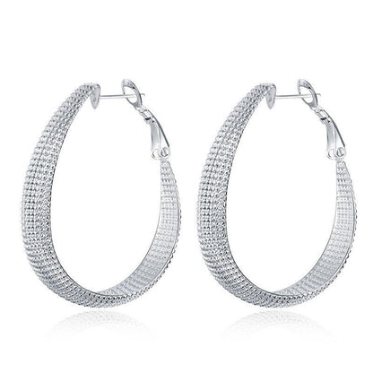 Fashion Creative Frosted Face Large Hoop Earrings-Jewearrings