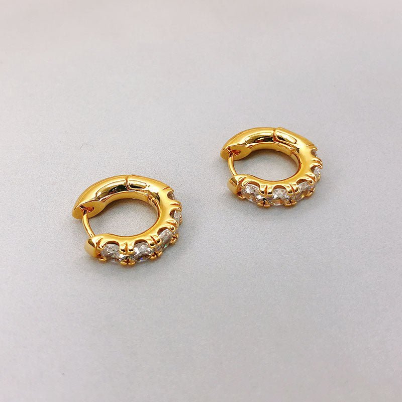 Fashion Creativity Electroplated Gold And Emerald Earrings-Jewearrings