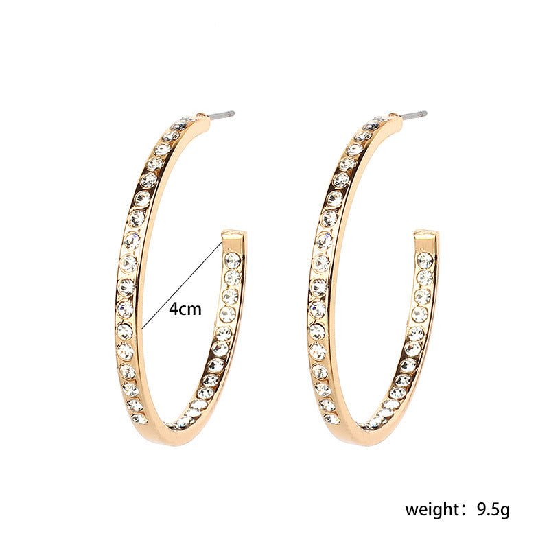 Fashion Diamond C-shaped Bohemian Stud Earrings-Jewearrings