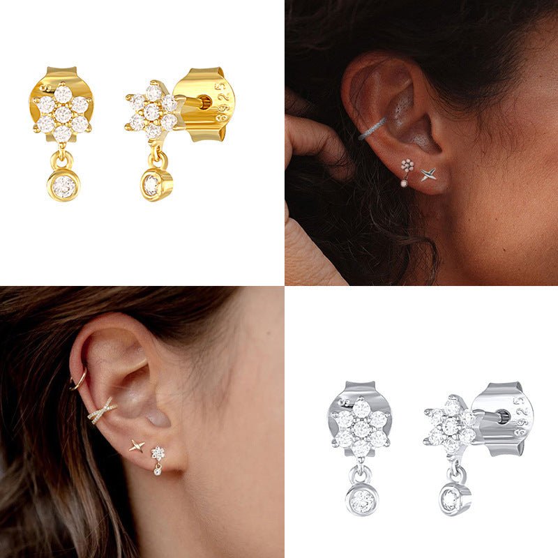 Fashion Diamond Stud Earrings-Jewearrings