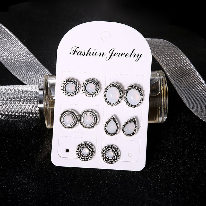 Fashion Diamond-Studded Cobblestone Zircon Earrings-Jewearrings