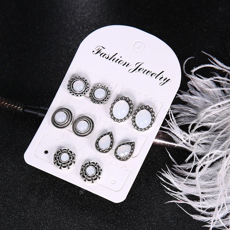 Fashion Diamond-Studded Cobblestone Zircon Earrings-Jewearrings