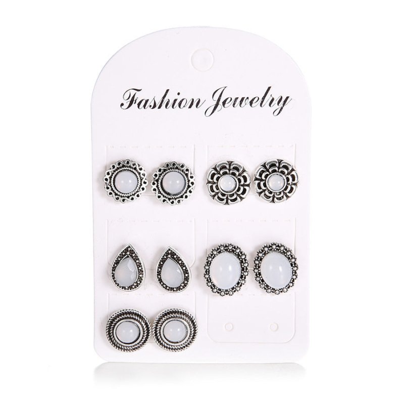 Fashion Diamond-Studded Cobblestone Zircon Earrings-Jewearrings